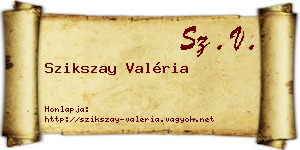 Szikszay Valéria névjegykártya