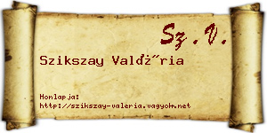 Szikszay Valéria névjegykártya