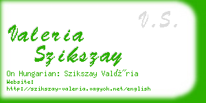 valeria szikszay business card